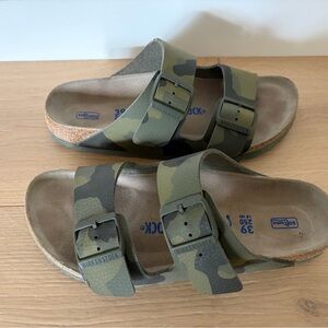 Birkenstock Arizona Soft Footbed Birko-flor Sandals 'Camo Green' | EU 39, USW 8
